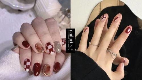 网红指甲贴纸棋盘格镂空,棋盘格镂空指甲贴纸，指尖艺术新潮流